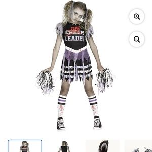FEARLEADER Cheerleader Costume GIRLS MEDIUM WITH POM POMS